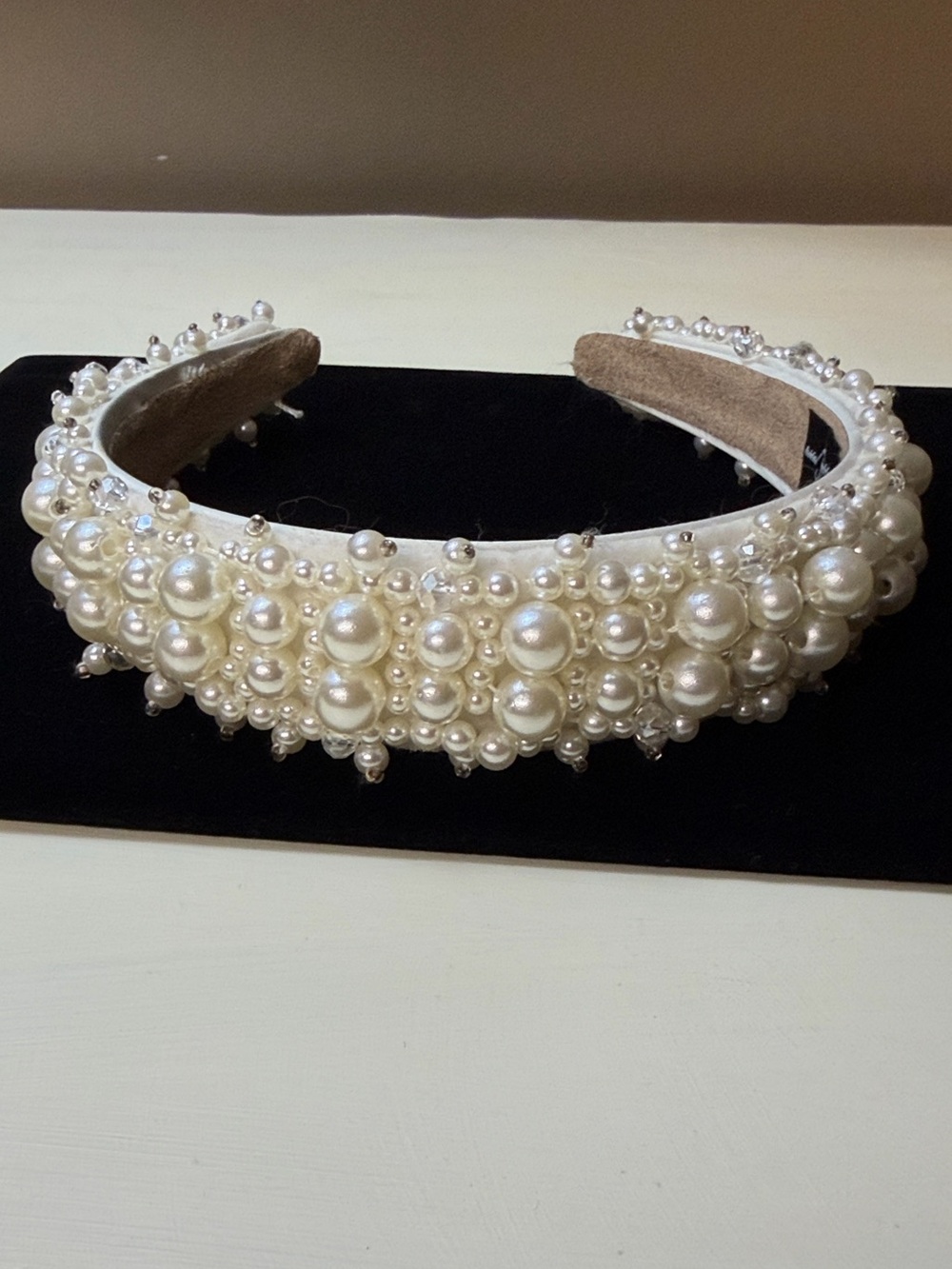 Pearl Cluster Padded Headband - Ivory
